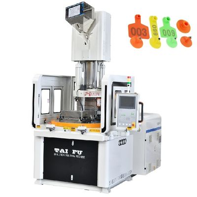 Hayvan Kulak Etiketleri İçin Kullanılan 85 Ton Dikey Döner Plastik Masa Enjeksiyon Makinesi